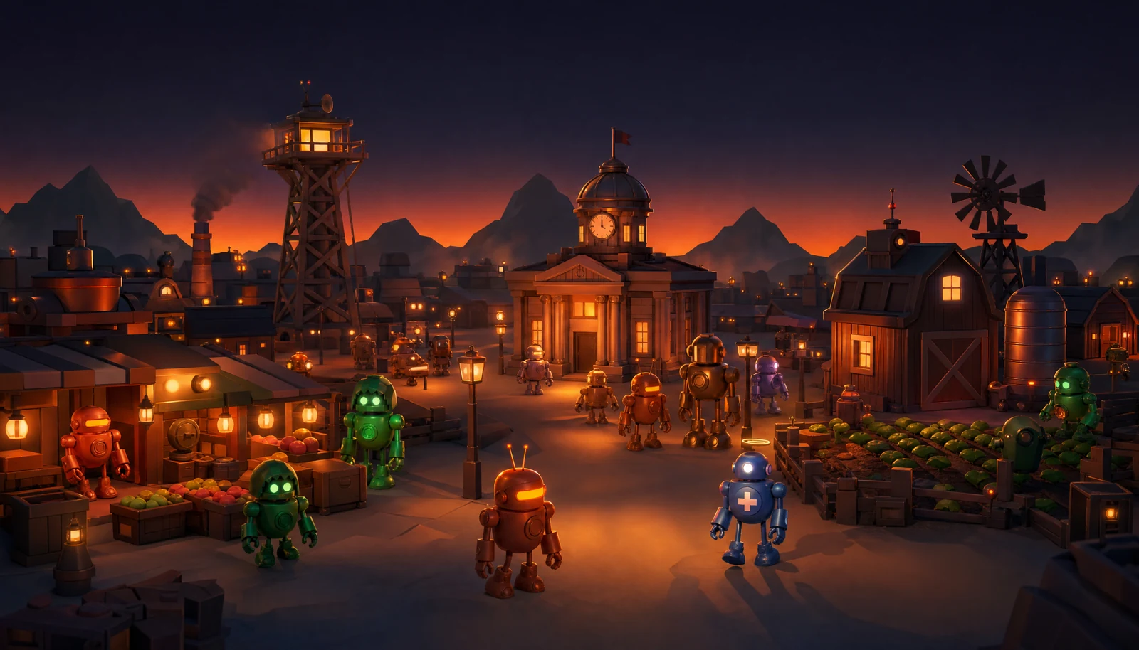 The five inhabitants of Robotown